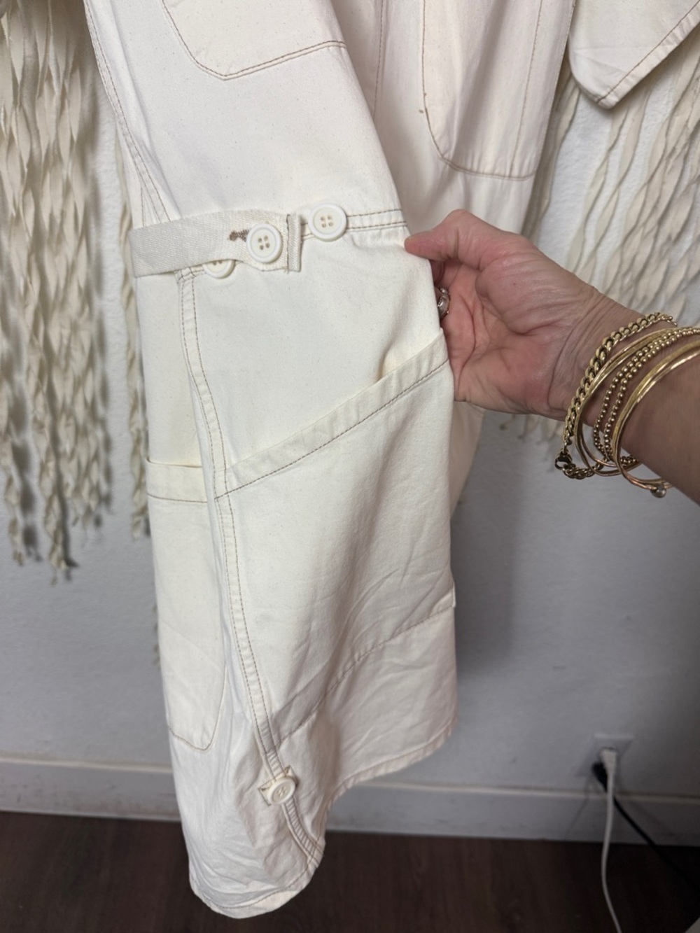 Pistola Parker Short Sleeve Field Suit Romper in Ecru Size Large NWOT - Picture 3 of 14